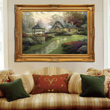 乡村壁画 壁炉装饰画 托马斯风景油画客厅挂画美式欧式卧室有框画