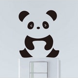 小熊猫开关贴卡通瓷砖橱窗卫生间防水墙壁贴纸厨房客厅浴室儿童房
