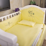 纯棉可拆洗婴儿床品五件套 全棉宝宝床围 纯棉儿童床品套件 含芯