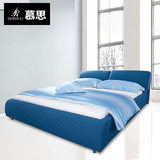 慕思V6简约现代婚床小户型布艺床软床大床1.8米双人套床VB-115