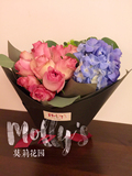 玫瑰绣球尤加利叶组合鲜花花束高端花礼送女友送闺蜜送客户生日