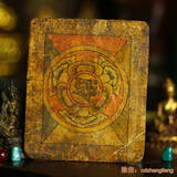 西藏古董 古旧小唐卡 苍老 可裱框 供养 摆件 装置0916(17)