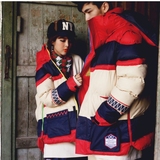 napping 韩国情侣滑雪服滑雪衣滑雪套装防水衣马甲-红色条纹5