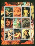 塔吉克斯坦邮票 2000年 绘画艺术：裸女 小版张 1枚 新