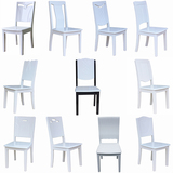 餐椅实木椅烤漆椅子黑白色椅用餐椅简约现代雕花椅餐厅椅特价包邮