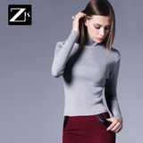 ZK女装2016冬装新款纯色套头毛衣女高领打底衫长袖修身针织衫女潮