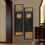 家居饰品东南亚泰式风格纯手绘油画有框画玄关装饰画抽象画壁画