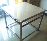 不锈钢四方桌烤火桌架简易餐桌可折叠拆装桌烤火架方桌学生写字桌