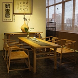 老榆木茶桌椅组合中式仿古实木家具现代简约功夫茶桌茶台桌椅套装