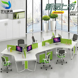 职员办公桌上海办公家具新款6人组合屏风员工桌3人位办公电脑桌椅