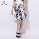 ELAND衣恋2016夏装新品复古格纹休闲短裙EEWH62351A专柜正品