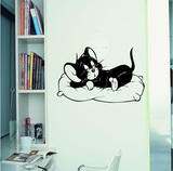 卡通动漫猫和老鼠 可爱动物 贪睡的汤姆 客厅儿童房幼儿园墙贴纸
