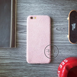 简约粉色绒布iPhone6手机壳6s苹果6Plus保护套防摔包邮送钢化玻璃
