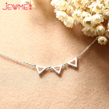 JEWME925银韩版锁骨链 几何三角形吊坠 个性时尚百搭项链礼物新品