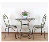 欧式铁艺咖啡桌小圆桌简约茶几电话阳台小桌子休闲桌椅铁艺桌椅子