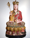 荷叶堂大型 极彩彩绘贴金箔 80CM 坐全莲地藏王菩萨 玻璃钢 佛像
