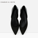 CHARLES&KEITH单鞋 CK1-70390150 夏季侧镂空尖头蛇纹平底鞋女