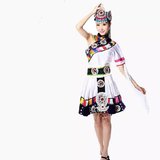 爆款藏族舞蹈表演水袖云南演出服装少数民族舞台服装女装藏裙促销