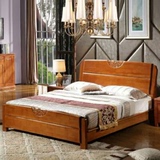 现代全实木床 橡木双人床 1.5米1.8婚床气压储物中式家具床