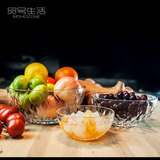 透明大小玻璃碗 宜家甜品水果沙拉碗套装 汤碗米饭碗创意钻石餐具