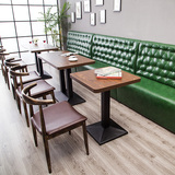 复古咖啡馆西餐厅布艺沙发桌椅组合 简约甜品奶茶店单人双人卡座