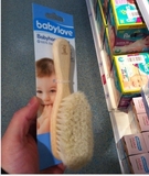 德国代购babylove婴儿柔软山羊毛榉木木梳梳子软毛头刷胎毛刷