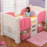美国进口step2玩具儿童床婴儿床带安全护栏 阁楼储藏式上下床8361