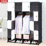 折美居衣柜简约现代经济型卧室简易布艺成人组装柜子韩式加固钢架