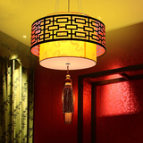 现代中式吊灯 羊皮灯客厅餐厅仿古灯具布艺雕刻书房酒店茶楼吊灯
