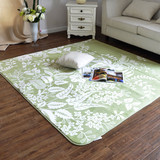 特价清仓日式小清新文艺地毯 浅绿米色叶子地毯普通家用地毯