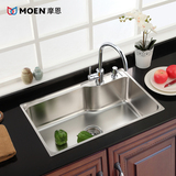 MOEN摩恩 304不锈钢大单槽加厚厨房洗菜盆水槽龙头套装22178