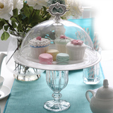点心架蛋糕盘甜品台展示水果盘下午茶带盖透明托盘欧式高脚创意