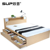 日韩式多功能简约高箱储物抽屉收纳床1.51.8米单双人榻榻米板式床