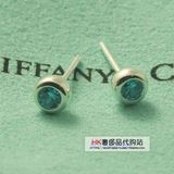 代购蒂芙尼Tiffany925纯银女单颗海蓝钻耳钉耳环饰品现货香港直邮