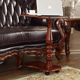 特价美式笔记本电脑桌可移动实木电脑桌欧式沙发桌置地床边桌小桌