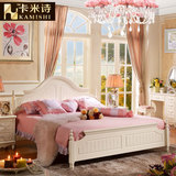 韩式床 双人儿童床1.5/1.8米实木婚床欧式高箱公主田园板式卧室床