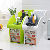 百比乐 厨房塑料带轮子收纳盒储物箱 多功能整理架碗碟锅盖收纳箱