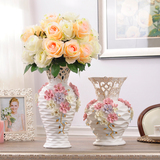 现代欧式陶瓷摆件台面插花花瓶客厅电视柜玄关装饰品结婚乔迁礼品