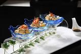 高端酒店会所文化创意个性餐具 意境菜餐具 三孔玻璃管配小碗