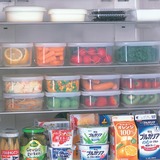 日本进口长方形保鲜盒塑料冰箱收纳盒果蔬密封储物盒子冷冻饭盒