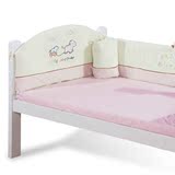 纯棉刺绣婴儿床上用品5件套 儿童床围 床靠 床单 宝宝床品套件