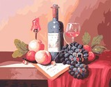 包邮数字油画40*50葡萄美酒50*65静物水果DIY手绘客厅餐厅装饰画