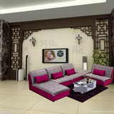 新款现代简约家居沙发大小户型 客厅整装转角布艺沙发组合U型