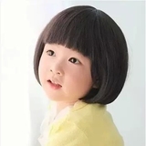 可爱小孩子女生短直发齐刘海儿童假发宝宝男童女童假头发黑色