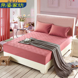 纯色纯棉床笠单件 全棉夹棉加厚1.8席梦思防滑床罩床单床垫保护套