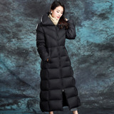 蝶洛冬季韩版修身显瘦女装大气外套时尚加厚超长款过膝羽绒服女潮