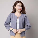 2016秋冬新款韩版短款针织衫纯色开衫女装羊绒上衣修身显瘦女外套