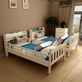 家具上下双层儿童床白色 男孩实木高低子母床 多功能高架母子床铺