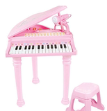 a儿童电子琴带麦克风136岁7女孩早教粉色钢琴小孩宝宝玩具
