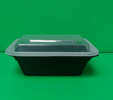 一次性饭盒 塑料快餐盒 黑色高档小方盒 食品包装盒 水果盒400ML